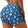 thumbnail image 1 of KLL Geese and leaves Pattern Workout Shorts for Women Scrunch Short Gym Yoga Running Sport Active Exercise Fitness Shorts-Small, 1 of 8