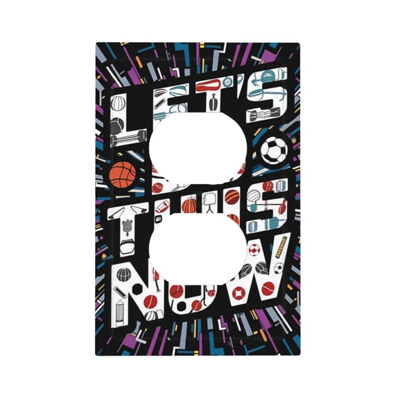 KLL Geometric Sports Energetic Burst Pattern Electrical Outlet Covers, 3" x 5" 1 Pack Electric Receptacle Plug Covers for Decorator Receptacle Outlet & Switch-Style S