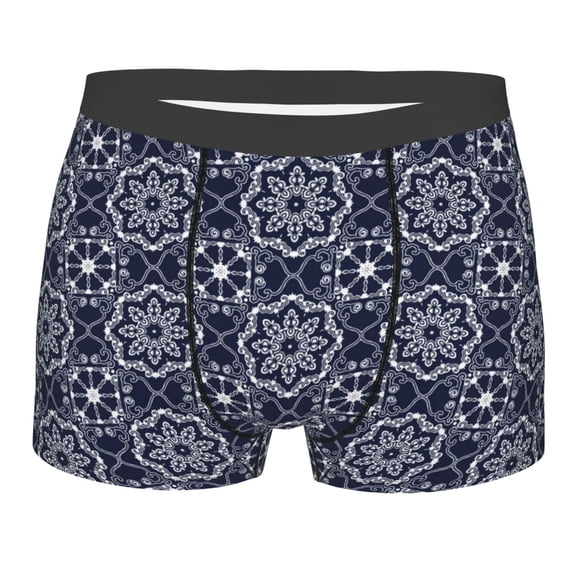 KLL Geometry Flower Men's Cotton Boxer Briefs Underwear-XX-Large