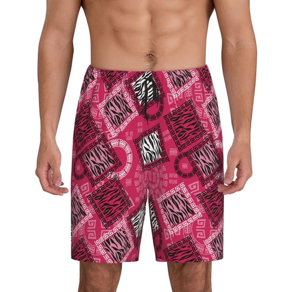 KLL Geometry for Men's 1-Pack Shorts,Sleep Pajama Shorts for Men Soft Pj Shorts Men's Pajama Bottoms Sleepwear -Large