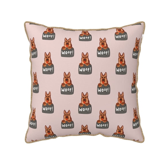 KLL German Shepherd Dog Decorative Throw Pillow Covers Velvet Soft for Couch Sofa Bedroom Living Room Outdoor (No pillow core)-