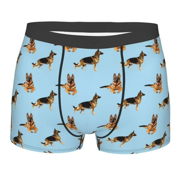 KLL German Shepherd Dog Men's Cotton Boxer Briefs Underwear-Medium