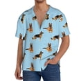 thumbnail image 1 of KLL German Shepherd Dog Print Men's Shirt Short Sleeve Button Down Summer Cuba Beach Shirts- Small, 1 of 5