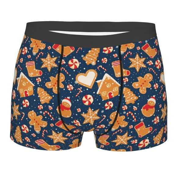 KLL Gingerbread Delights Men's Cotton Boxer Briefs Underwear-X-Large