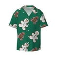 thumbnail image 1 of KLL Gingerbread Snowman Cookies Print Men's Shirt Short Sleeve Button Down Summer Cuba Beach Shirts- 3X-Large, 1 of 7