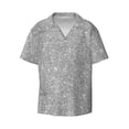 thumbnail image 1 of KLL GlitterSilver Print Men's Shirt Short Sleeve Button Down Summer Cuba Beach Shirts- 3X-Large, 1 of 7