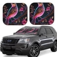 thumbnail image 1 of KLL Glowing Leaf Bird Windshield Sun Shade 2-Piece Foldable Car Front Window Sunshade for Most Sedans SUV Truck- Medium, 1 of 5