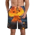 thumbnail image 1 of KLL Glowing Mushroom In Forest Men's Casual Summer Beach Shorts Hawaiian Shorts with Pockets-Large, 1 of 5