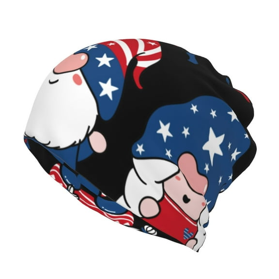 KLL Gnome Independence Day Pirnt Wicking Running Beanie Head Wrap Cycling Bandana for Men Women