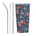 thumbnail image 1 of KLL Gnome Love USA Stainless Steel Vacuum Insulated Coffee Cup 20 oz Lids and Straws,Insulated Travel Mug Water Cup with Leak-Proof Straw Lid & Flip Lid, 1 of 8