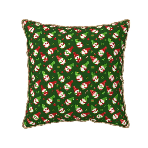 KLL Gnomes In Caps Decorative Throw Pillow Covers Velvet Soft for Couch Sofa Bedroom Living Room Outdoor (No pillow core)- 18"x18"