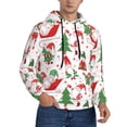 thumbnail image 1 of KLL Gnomes Merry Christmas Print Mens Hoodie Long Sleeve Casual Pullover Hooded Sweatshirt Fashion Drawstring Hoodies with Pocket-Large, 1 of 6