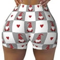 thumbnail image 1 of KLL Gnomes and Hearts Pattern Workout Shorts for Women Scrunch Short Gym Yoga Running Sport Active Exercise Fitness Shorts, 1 of 8