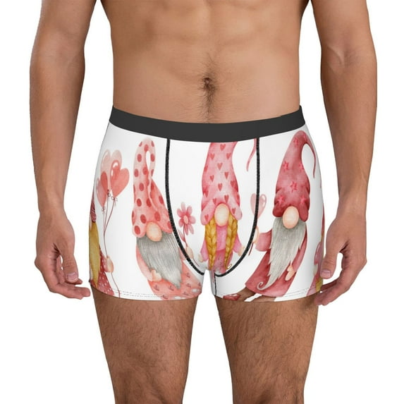 KLL Gnomes valentine's day Men's Cotton Boxer Briefs Underwear-Medium