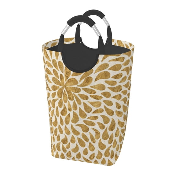 KLL Gold Drops Laundry Hamper,Large Canvas Fabric Lightweight Storage Basket Toy Organizer Dirty Clothes Collapsible Waterproof