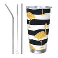 thumbnail image 1 of KLL Gold Flamingo Print 40oz Stainless Steel Insulated Car Cup with Spillproof Lid - Keep Your Drink Hot or Cold on the Go-Straw Three-piece Set, 1 of 8