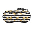 thumbnail image 1 of KLL Gold Flamingo Print Eyeglass Case for Men & Women's Classy Travel Eyewear Holder Case Zipper Eyeglasses Case With Hook, 1 of 6