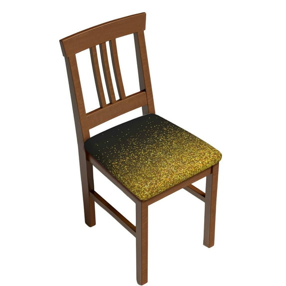 KLL Gold Glitter Gradient Pattern Seat Covers for Dining Room Chairs,Washable Chair Seat Chair Covers Seat Protector-Four Pieces