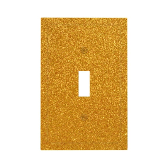 KLL Gold Glitter Pattern Electrical Outlet Covers, 3" x 5" 1 Pack Electric Receptacle Plug Covers for Decorator Receptacle Outlet & Switch-Style T