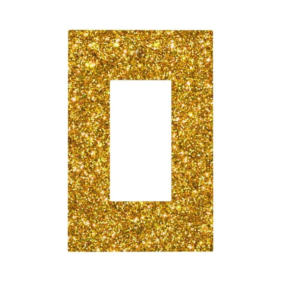 KLL Gold Glitter Pattern Electrical Outlet Covers, 3" x 5" 1 Pack Electric Receptacle Plug Covers for Decorator Receptacle Outlet & Switch-Style U
