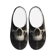 thumbnail image 1 of KLL Gold Pattern Skull Pattern Adult Unisex Cozy Slippers,Fuzzy Slip-on Slippers TPR Sole Slippers Comfort Plush Home Footwear for Indoor & Outdoor-39/40, 1 of 7
