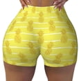 thumbnail image 1 of KLL Gold Pineapple Pattern Workout Shorts for Women Scrunch Short Gym Yoga Running Sport Active Exercise Fitness Shorts, 1 of 8