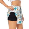 thumbnail image 1 of KLL Gold Stars Blue Dots Pattern Pattern Shorts Women,Athletic Shorts High Waisted Running Shorts Pocket Sporty Short Gym Elastic Workout Shorts-XX-Large, 1 of 7