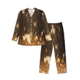 thumbnail image 1 of KLL Gold butterfly glitter Sleepwear Mens Flannel Pajamas,Long Cotton Pj Set-X-Large, 1 of 7