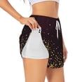 thumbnail image 1 of KLL Gold stars luxury sparkling Pattern Shorts Women,Athletic Shorts High Waisted Running Shorts Pocket Sporty Short Gym Elastic Workout Shorts-X-Large, 1 of 7