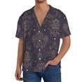 thumbnail image 1 of KLL Golden Bumblebee Print Men's Shirt Short Sleeve Button Down Summer Cuba Beach Shirts- X-Large, 1 of 5