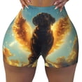 thumbnail image 1 of KLL Golden Cloud Winged Dog Pattern Workout Shorts for Women Scrunch Short Gym Yoga Running Sport Active Exercise Fitness Shorts, 1 of 5
