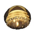 thumbnail image 1 of KLL Golden Glitter And Light Pattern Shower Cap & Bath Cap for Women,Reversible Oversized Waterproof Shower Caps for all Hair Lengths,Elastic Reusable Bathing Hair Cap, 1 of 6