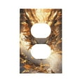 thumbnail image 1 of KLL Golden Horned White Dragon Pattern Electrical Outlet Covers, 3" x 5" 1 Pack Electric Receptacle Plug Covers for Decorator Receptacle Outlet & Switch-Style S, 1 of 6