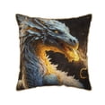 thumbnail image 1 of KLL Golden White Fire Dragon Decorative Throw Pillow Covers Velvet Soft for Couch Sofa Bedroom Living Room Outdoor (No pillow core)- 16"x16", 1 of 5