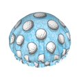 thumbnail image 1 of KLL Golf Balls 1 Pattern Shower Cap & Bath Cap for Women,Reversible Oversized Waterproof Shower Caps for all Hair Lengths,Elastic Reusable Bathing Hair Cap, 1 of 6