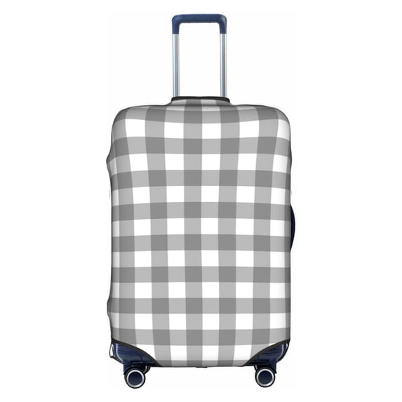 KLL Gray Checkboard Luggage Cover Suitcase Cover Suitcase Protector (Luggage not included)-X-Large