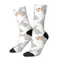 thumbnail image 1 of KLL Gray Rabbit Print Cool Socks Men's Women's Crew Socks Funny Crazy Novelty Stockings, 1 of 6