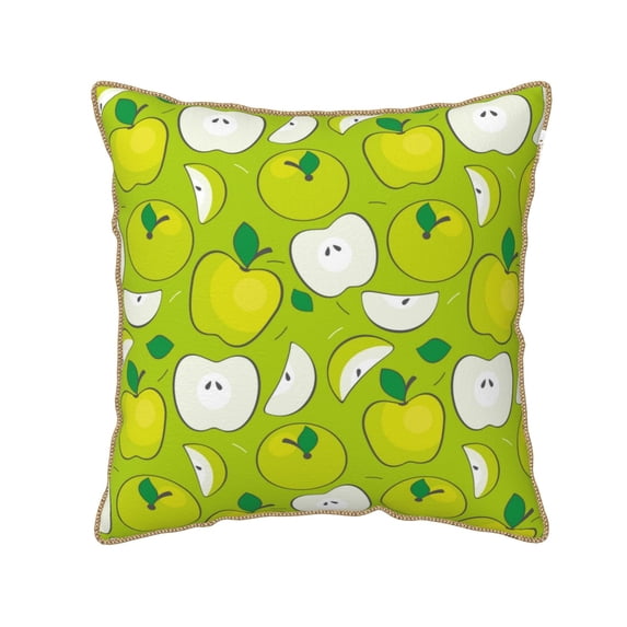 KLL Green Apple Decorative Throw Pillow Covers Velvet Soft for Couch Sofa Bedroom Living Room Outdoor (No pillow core)- 20"x20"