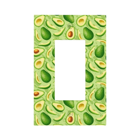 KLL Green Avocado Pattern Electrical Outlet Covers, 3" x 5" 1 Pack Electric Receptacle Plug Covers for Decorator Receptacle Outlet & Switch-Style U