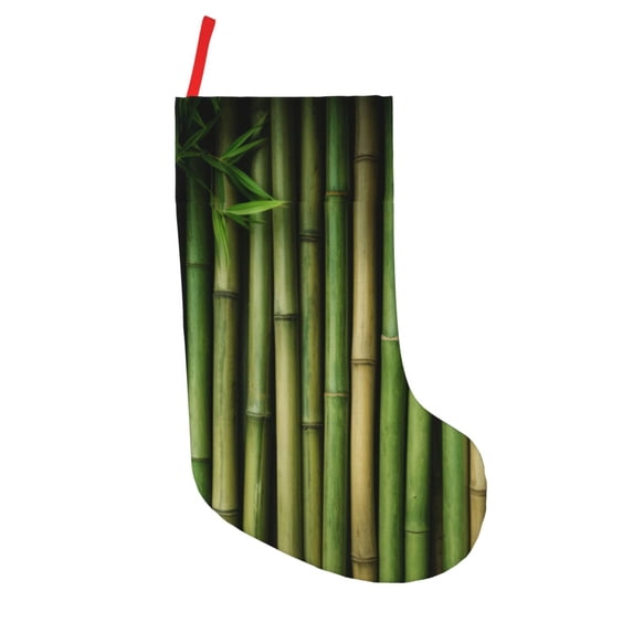 KLL Green Bamboo Fence1 for 18" Christmas Stocking Snowman Xmas Stocking Holiday Christmas Decoration Gifts for Family Kids