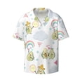thumbnail image 1 of KLL Green Blue Avocado Print Men's Shirt Short Sleeve Button Down Summer Cuba Beach Shirts- 3X-Large, 1 of 7