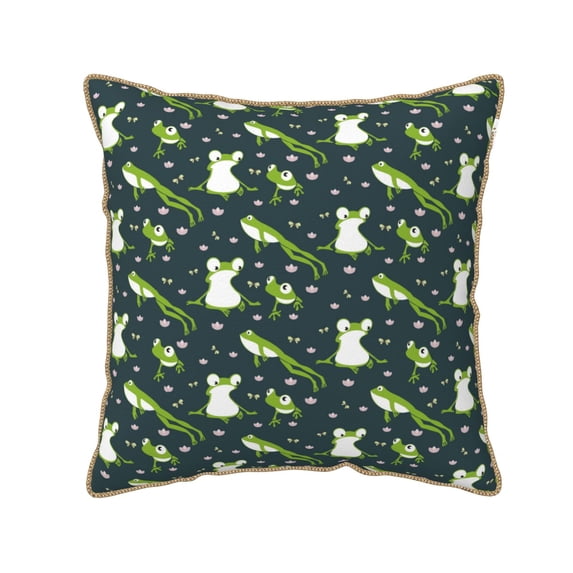 KLL Green Frogs Decorative Throw Pillow Covers Velvet Soft for Couch Sofa Bedroom Living Room Outdoor (No pillow core)- 20"x20"