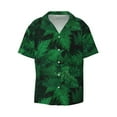 thumbnail image 1 of KLL Green Leave Fern Print Men's Shirt Short Sleeve Button Down Summer Cuba Beach Shirts- Large, 1 of 7