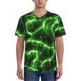 thumbnail image 1 of KLL Green Lightning for Men's Baseball Shirts,Short Sleeve Casual Shirts Button Down Shirt for Men Beach Summer Wedding Shirt-XX-Large, 1 of 7