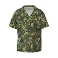thumbnail image 1 of KLL Green Skulls Print Men's Shirt Short Sleeve Button Down Summer Cuba Beach Shirts- 4X-Large, 1 of 7