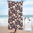 thumbnail image 1 of KLL Guitar Skull record Microfiber Beach Towel Fast Drying,Extra Large 27.5"x55" Sand Free Beach Towel Super Lightweight Towels, 1 of 5