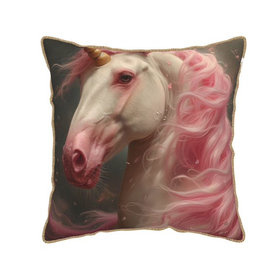 KLL Haired White Horse Decorative Throw Pillow Covers Velvet Soft for Couch Sofa Bedroom Living Room Outdoor (No pillow core)- 20"x20"