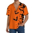 thumbnail image 1 of KLL Halloween Bats Print Men's Shirt Short Sleeve Button Down Summer Cuba Beach Shirts- Medium, 1 of 5