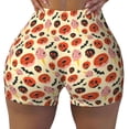 thumbnail image 1 of KLL Halloween Donut Pattern Workout Shorts for Women Scrunch Short Gym Yoga Running Sport Active Exercise Fitness Shorts, 1 of 5