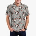 thumbnail image 1 of KLL Halloween Gnome Print Men's Short Sleeve Golf Polo,Three-Button Polo Shirts Summer Fashion Golf Shirt-Medium, 1 of 6
